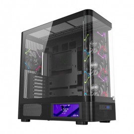 XYZ QUANTUM PRO, TORRE GAMING , 4x VENTILADORES, PWM, BTF, PANTALLA 6,2'' , TIPO C , ATX, NEGRA