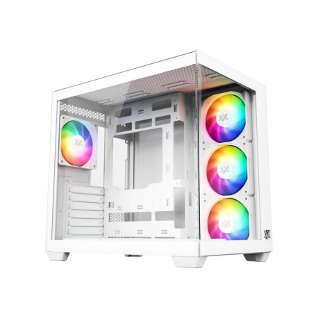 XYZ TESSERACT X, TORRE GAMING,DUAL CHAMBER, 7x VENTILADORES, CRISTAL,BTF, TYPO C, ATX, BLANCA