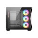XYZ QUBEX, TORRE GAMING,DUAL CHAMBER, 4x VENTILADORES, A-RGB, MESH DUAL ,BTF, TYPO C, ATX, NEGRA