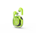Auriculares Bluetooth TWS verdes con indicador de bateria LCD