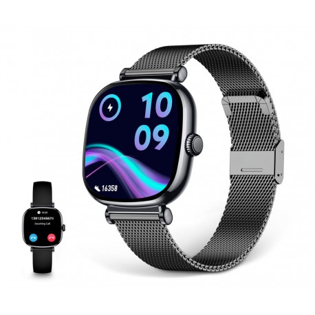 KSIX - KSIX IRIA NEGRO / SMARTWATCH 1.7/ 2 CORREAS (METAL + SILICONA) - BXSW30N