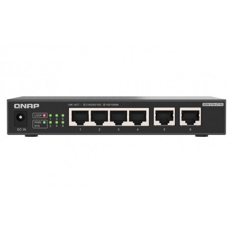 QNAP QSW-2104-2T-R2 switch No administrado 10G Ethernet (100/1000/10000) Escritorio Negro
