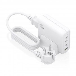 AISENS Cargador Sobremesa GaN 140W, 3x USB-C PD3.1 QC4.0 QC5.0, 1x USB-A QC3.0, Blanco