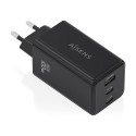 AISENS Cargador GaN 100W, 2x USB-C PD3.0 QC4.0 QC5.0, 1x USB-A QC3.0, Negro