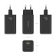 AISENS Cargador GaN 100W, 2x USB-C PD3.0 QC4.0 QC5.0, 1x USB-A QC3.0, Negro