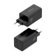 AISENS Cargador GaN 100W, 2x USB-C PD3.0 QC4.0 QC5.0, 1x USB-A QC3.0, Negro