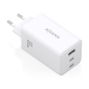 AISENS Cargador GaN 100W, 2x USB-C PD3.0 QC4.0 QC5.0, 1x USB-A QC3.0, Blanco