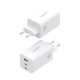 AISENS Cargador GaN 100W, 2x USB-C PD3.0 QC4.0 QC5.0, 1x USB-A QC3.0, Blanco