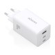 AISENS Cargador GaN 100W, 2x USB-C PD3.0 QC4.0 QC5.0, 1x USB-A QC3.0, Blanco