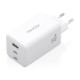 AISENS Cargador GaN 100W, 2x USB-C PD3.0 QC4.0 QC5.0, 1x USB-A QC3.0, Blanco