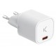 KSIX - Ksix Cargador de red mini GaN 30 W, PPS, Power Delivery, Carga rápida, Puerto USB-C, Blanco - bcd30gan01b