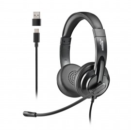 NGS VOX605 USB-C Auriculares Alámbrico Diadema Llamadas/Música USB Tipo C Negro