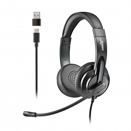 NGS VOX605 USB-C Auriculares Alámbrico Diadema Llamadas/Música USB Tipo C Negro