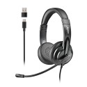 NGS VOX605 USB-C Auriculares Alámbrico Diadema Llamadas/Música USB Tipo C Negro