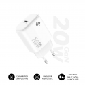CARGADOR PARED/VIAJE USB-C GaN 20W PD BLANCO SUBBLIM