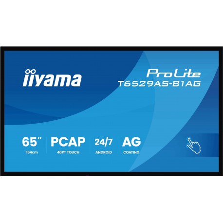 iiyama T6529AS-B1AG pantalla de señalización Panel plano interactivo 163,8 cm (64.5'')