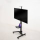 TooQ “COMETA” Soporte de Suelo con Ruedas con Regulación de Altura para Pantallas 37''- 70'', Rotación 90°, Negro