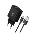 CARGADOR COOL MICRO USB 2.4 AMP BLACK  CABLE
