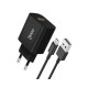 CARGADOR COOL MICRO USB 2.4 AMP BLACK  CABLE