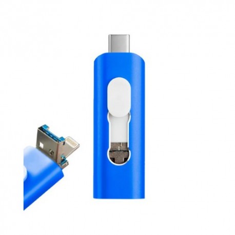 PENDRIVE 64GB 3 EN 1 COOL  AZUL
