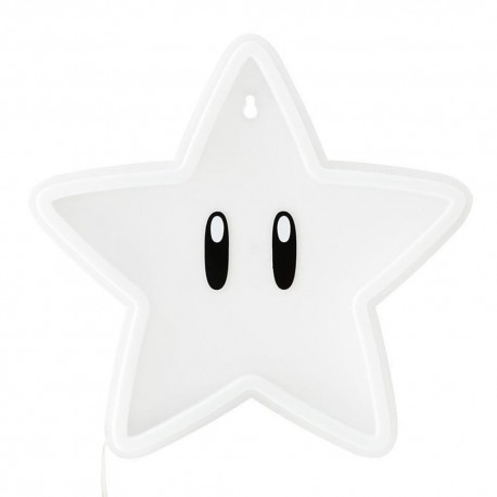 Luz neon pared paladone super mario bros super estrella