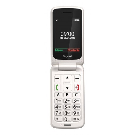 GIGASET - Gigaset GL595 7,11 cm (2.8'') 114 g Blanco Teléfono para personas mayores - s30853-h1231-r103