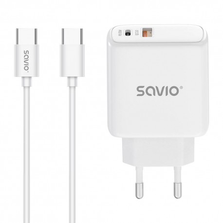 Savio LA-10 cargador de dispositivo móvil Teléfono móvil, Teléfono, Universal Blanco USB Carga rápida