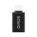 Savio AK-80 adaptador de cable de vídeo 0 m USB tipo A USB Tipo C Negro
