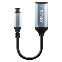 Savio AK-78 adaptador de cable de vídeo 0,015 m USB Tipo C HDMI Negro, Plata