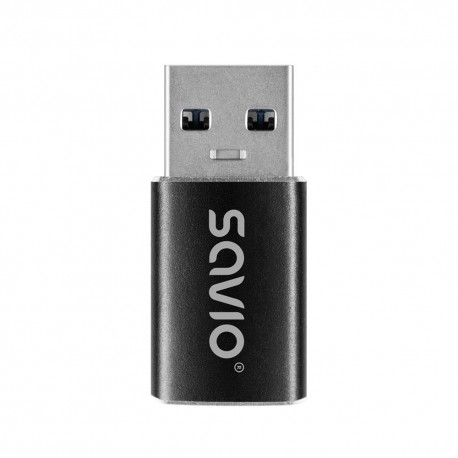 Savio AK-81 adaptador de cable de vídeo 0 m USB Tipo C USB tipo A Negro