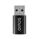 Savio AK-81 adaptador de cable de vídeo 0 m USB Tipo C USB tipo A Negro