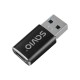 Savio AK-81 adaptador de cable de vídeo 0 m USB Tipo C USB tipo A Negro