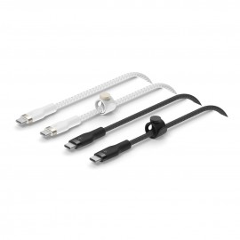 Belkin BoostCharge Pro Flex cable USB USB 2.0 1 m USB C Negro, Blanco