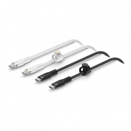 Belkin BoostCharge Pro Flex cable USB USB 2.0 1 m USB C Negro, Blanco