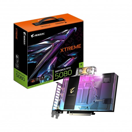 GIGABYTE AORUS GeForce RTX 5080 XTREME WATERFORCE WB 16G Tarjeta Gráfica