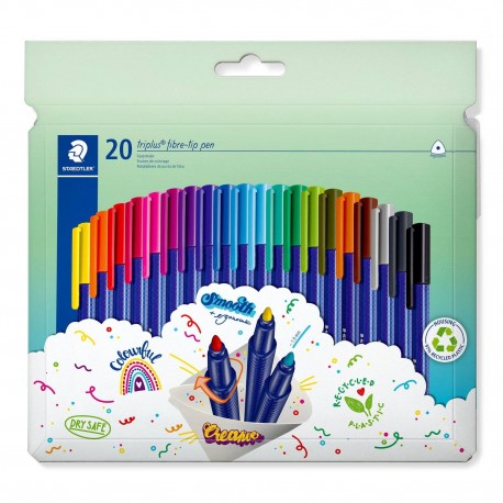 Staedtler 323 C20 rotulador de punta fina Negro, Azul, Marrón, Cian, Gris Oscuro, Azul