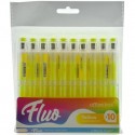 OFFICE BOX MARCADOR FLUORESCENTE FLUO RECARGABLE AMARILLO PACK 10 UD