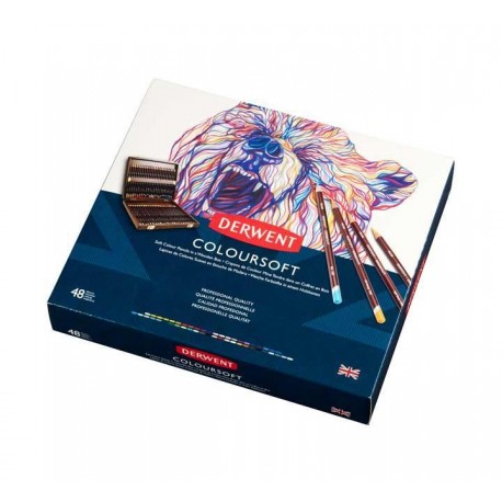 CAJA MADERA 48 LAPICES DERWENT COLOURSOFT