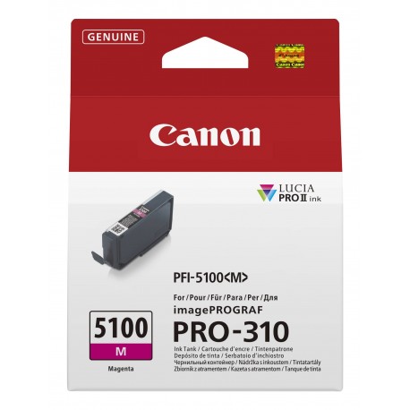 Canon PFI-5100 M cartucho de tinta 1 pieza(s) Original Magenta