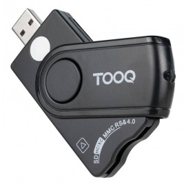 TOOQ - TooQ Lector Tarjetas Inteligentes, DNI Electrónico, SIM, SD, SF, USB-A, Negro - TQR-3012B