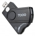 TOOQ - TooQ Lector Tarjetas Inteligentes, DNI Electrónico, SIM, SD, SF, USB-A, Negro - TQR-3012B