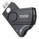 TOOQ - TooQ Lector Tarjetas Inteligentes, DNI Electrónico, SIM, SD, SF, USB-A, Negro - TQR-3012B