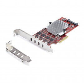 StarTech.com Tarjeta PCIe USB-C 4 puertos, hub interno USB 3.2 10Gb, 4 controladores independientes, compatible TAA