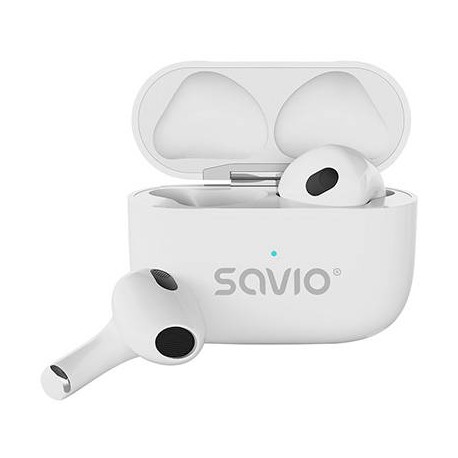 Savio TWS-01 PRO auriculares inalámbricos intrauditivos Bluetooth blanco