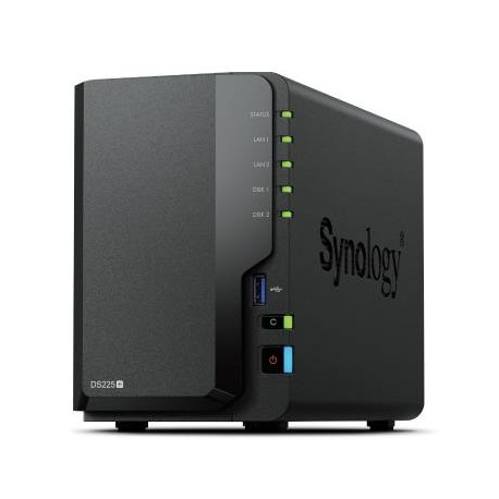 SYNOLOGY - Synology DS225+ 2 Bay NAS Escritorio Intel® Celeron® J4125 2 GB DDR4 Synology DSM Negro - ds225+