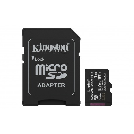 Kingston Technology 1TB microSDXC Canvas Select Plus Gen3 150MB/s A1 (Incluye adaptador de SD)