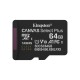 Kingston Technology 64GB micSDXC Canvas Select Plus Gen3 100R A1 (Adaptador de SD no incluido)