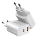 LEOTEC - Leotec CARGADOR UNIVERSAL 30W GAN 1 USB C PD+1 USB A BLANCO - lecsph30w2w