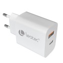 LEOTEC - Leotec CARGADOR UNIVERSAL 20W 1USB-C PD + 1USB-A BLANCO - lecsph20w2w2