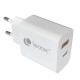 LEOTEC - Leotec CARGADOR UNIVERSAL 20W 1USB-C PD + 1USB-A BLANCO - lecsph20w2w2